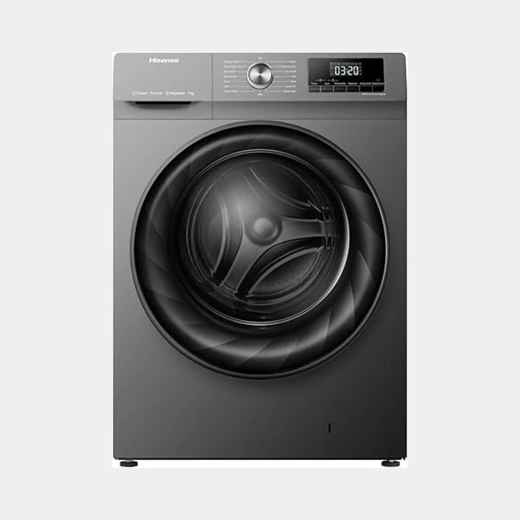 hisense_washing_machine_7_kg_front_load_grey.webp Hisense Washing Machine 7 Kg Front Load WFQP7012EVMT - Image 1